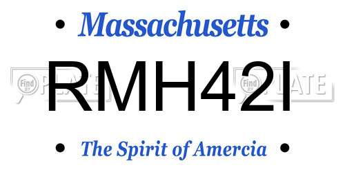 RMH42I Massachusetts License Plate