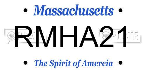 RMHA21 Massachusetts License Plate