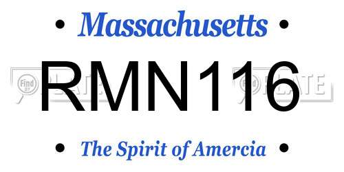 RMN116 Massachusetts License Plate