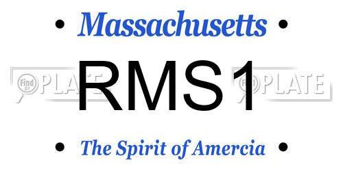 RMS1 Massachusetts License Plate