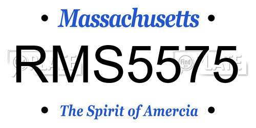 RMS5575 Massachusetts License Plate