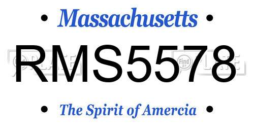 RMS5578 Massachusetts License Plate