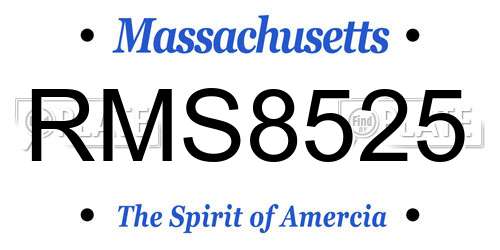 RMS8525 Massachusetts License Plate