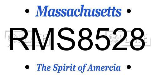 RMS8528 Massachusetts License Plate