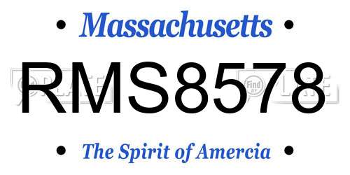 RMS8578 Massachusetts License Plate