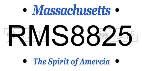RMS8825 Massachusetts License Plate
