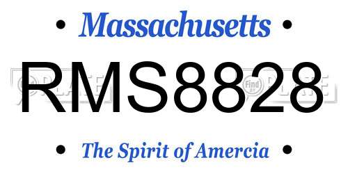 RMS8828 Massachusetts License Plate