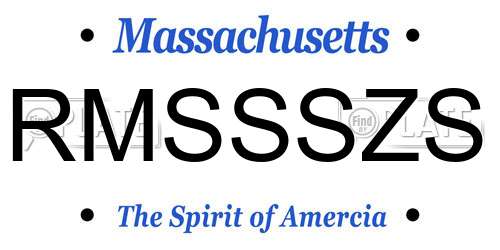 RMSSSZS Massachusetts License Plate