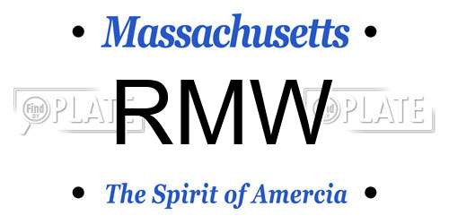 RMW Massachusetts License Plate