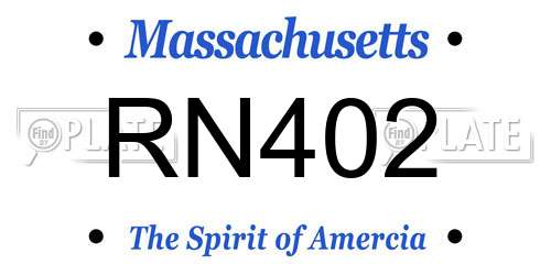 RN402 Massachusetts License Plate