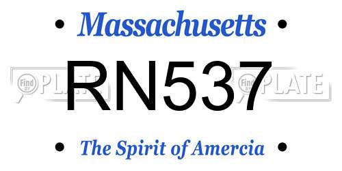 RN537 Massachusetts License Plate