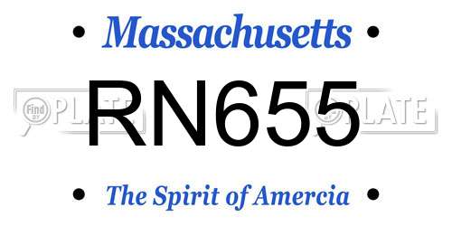 RN655 Massachusetts License Plate