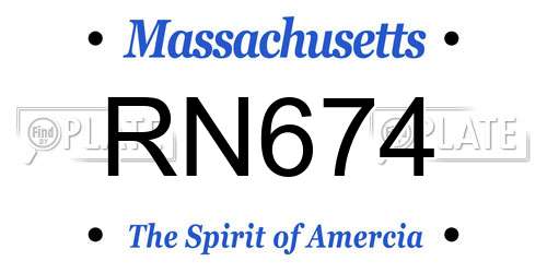 RN674 Massachusetts License Plate