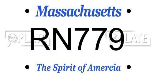 RN779 Massachusetts License Plate