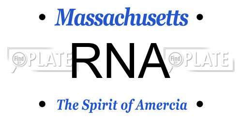 RNA Massachusetts License Plate