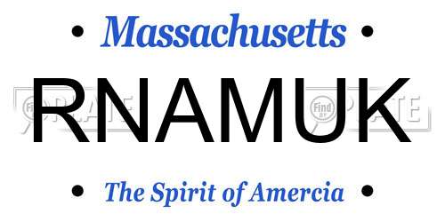 RNAMUK Massachusetts License Plate