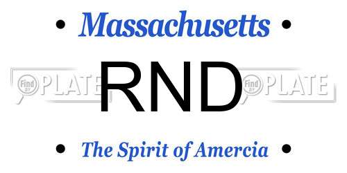 RND Massachusetts License Plate