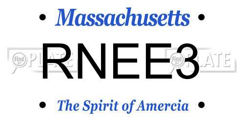 RNEE3 Massachusetts License Plate