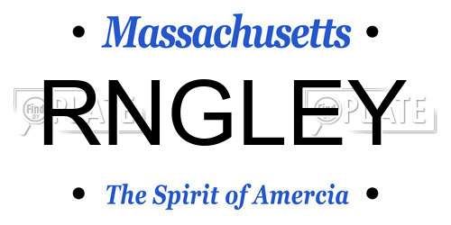 RNGLEY Massachusetts License Plate