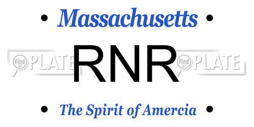 RNR Massachusetts License Plate