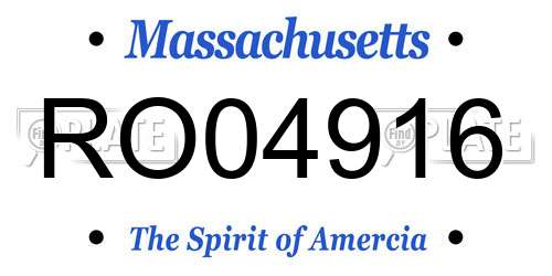 RO04916 Massachusetts License Plate