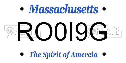 RO0I9G Massachusetts License Plate
