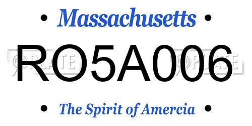 RO5A006 Massachusetts License Plate