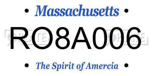 RO8A006 Massachusetts License Plate