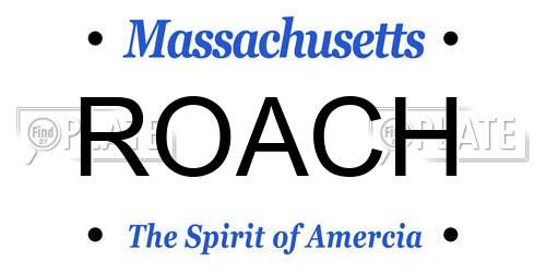 ROACH Massachusetts License Plate