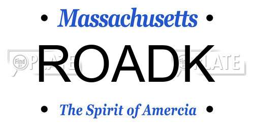 ROADK Massachusetts License Plate