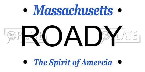 ROADY Massachusetts License Plate