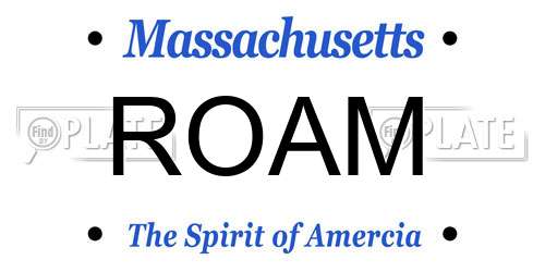 ROAM Massachusetts License Plate