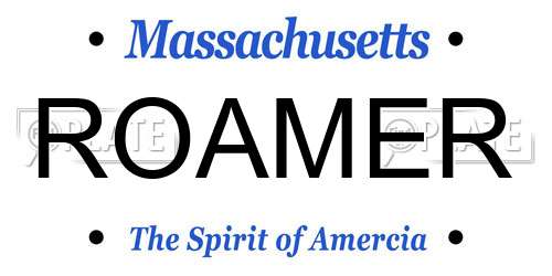 ROAMER Massachusetts License Plate