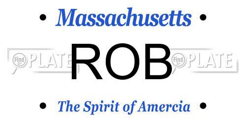 ROB Massachusetts License Plate