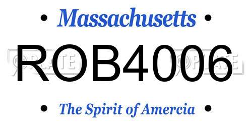 ROB4006 Massachusetts License Plate