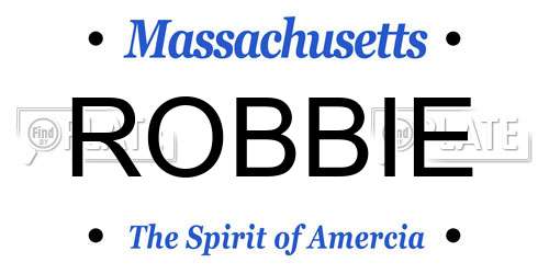 ROBBIE Massachusetts License Plate