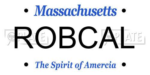 ROBCAL Massachusetts License Plate