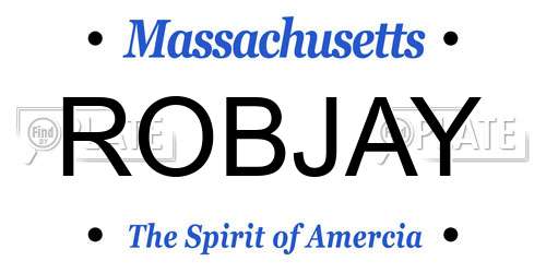 ROBJAY Massachusetts License Plate