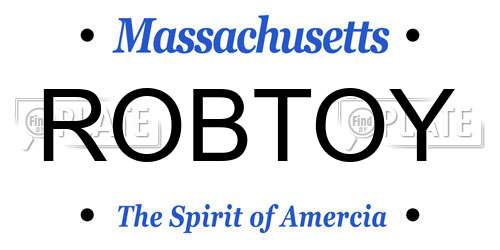 ROBTOY Massachusetts License Plate