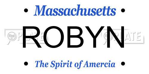 ROBYN Massachusetts License Plate