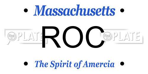 ROC Massachusetts License Plate