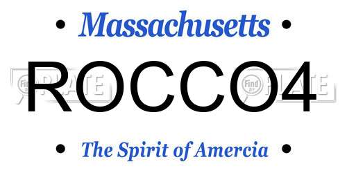 ROCCO4 Massachusetts License Plate