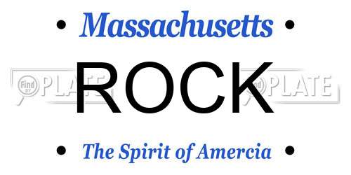 ROCK Massachusetts License Plate