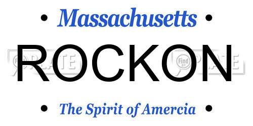 ROCKON Massachusetts License Plate