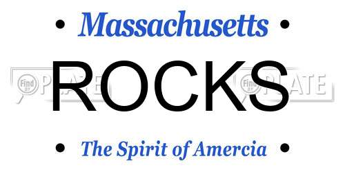 ROCKS Massachusetts License Plate