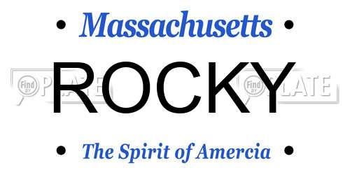 ROCKY Massachusetts License Plate