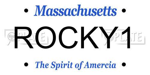 ROCKY1 Massachusetts License Plate