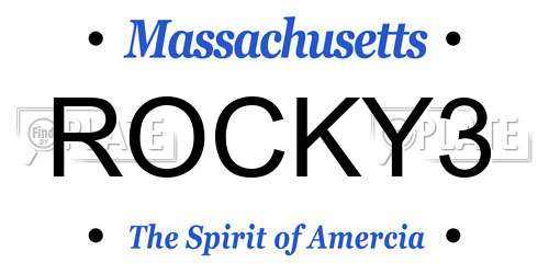 ROCKY3 Massachusetts License Plate