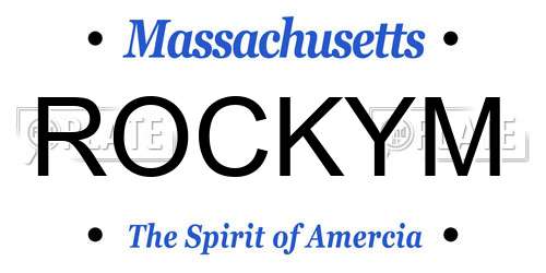 ROCKYM Massachusetts License Plate