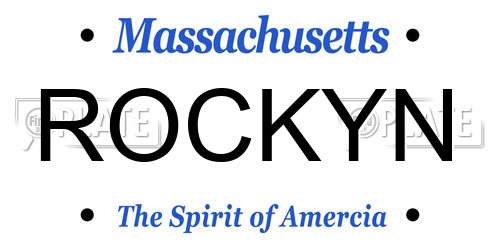 ROCKYN Massachusetts License Plate